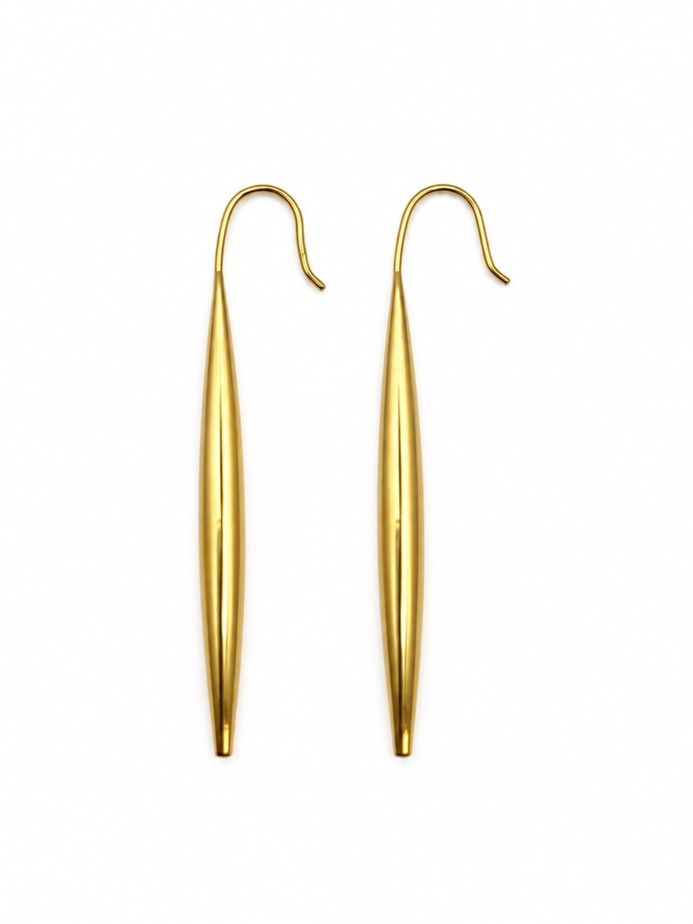 Gold Elongated Dew Drop Earrings